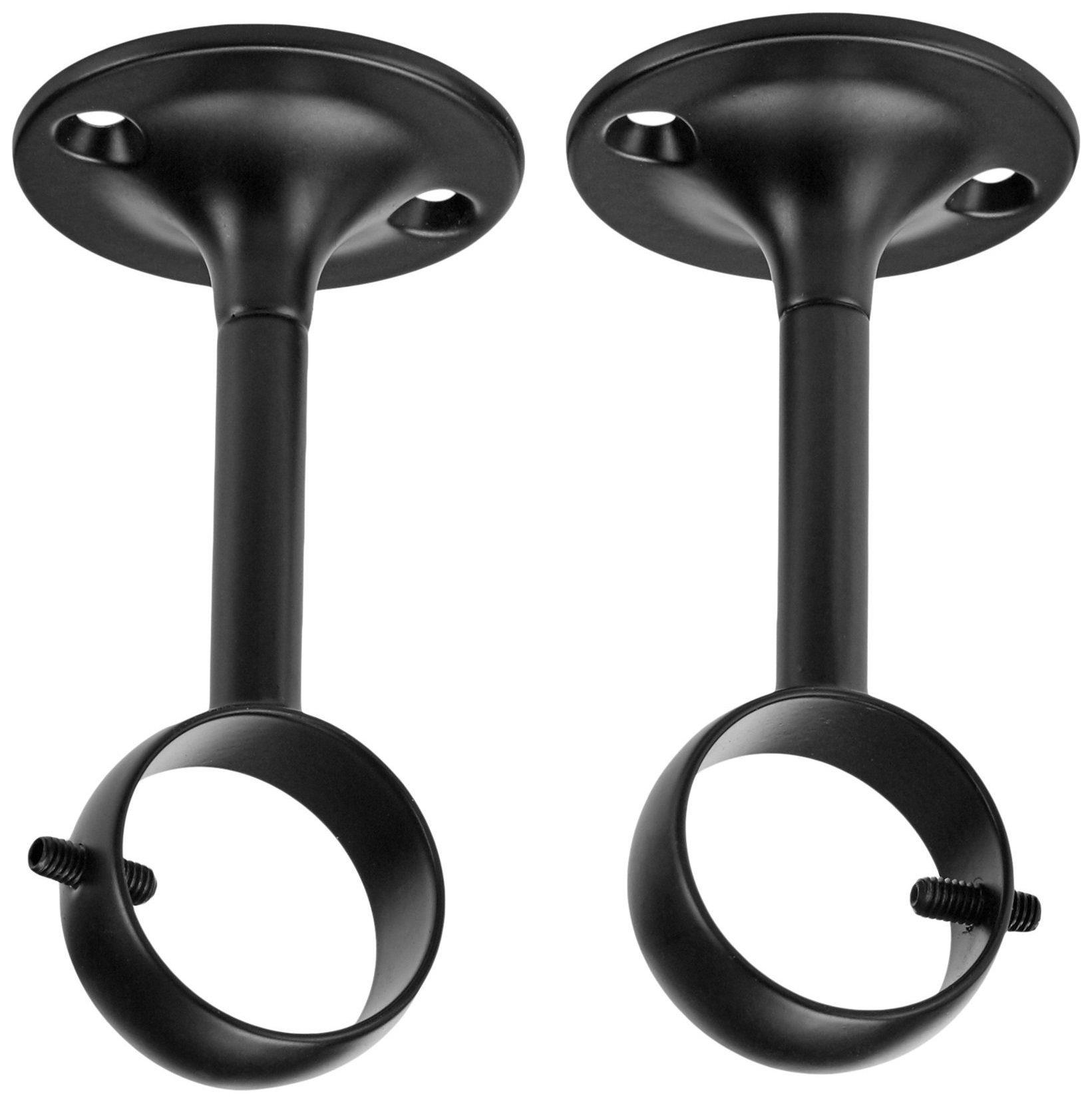 Amazon Basics Curtain Rod Ceiling-Mount Bracket, Set of 2, Black | Amazon (US)
