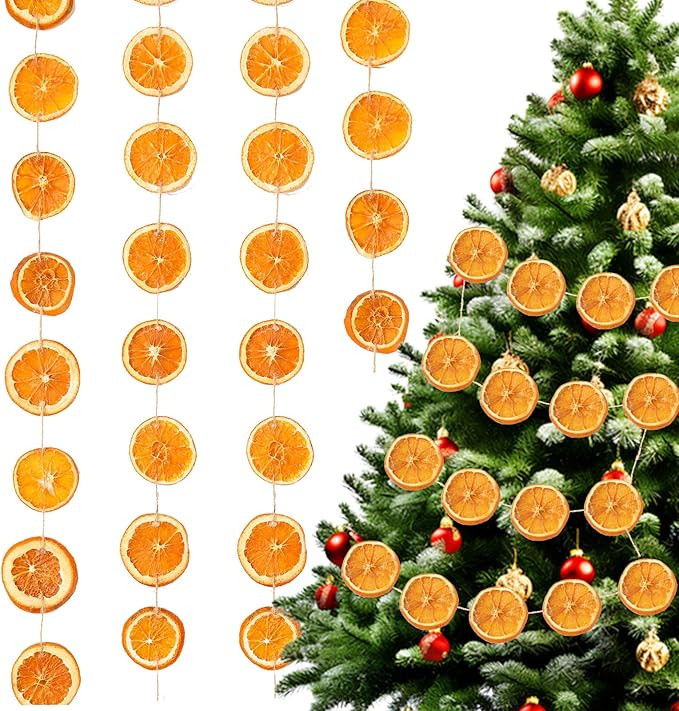 Christmas Decorations, 10ft Dried Orange Slice Christmas Garland, Rustic Orange Garland for Mantl... | Amazon (US)