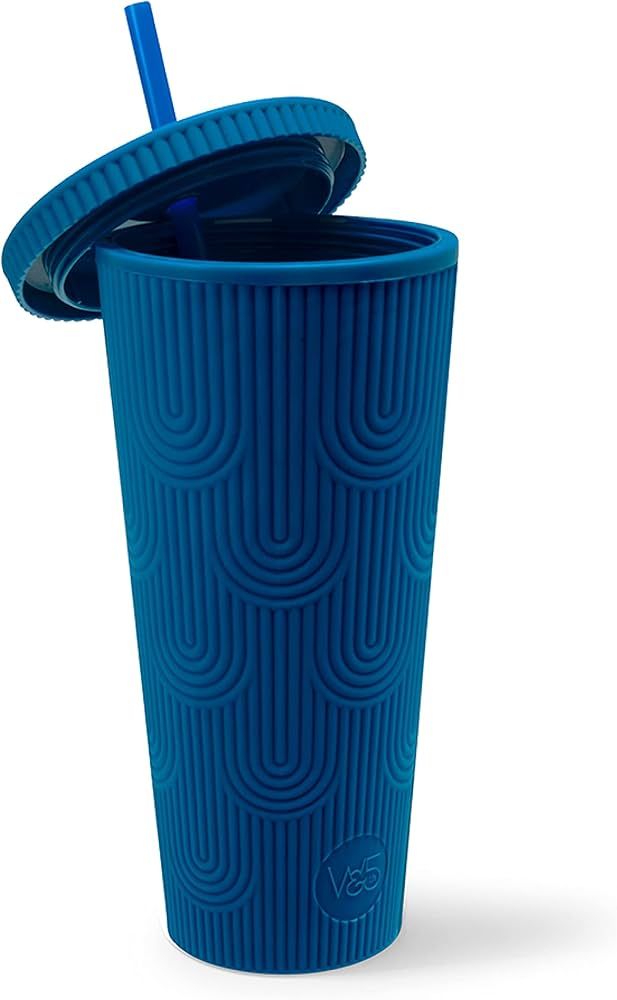 West & Fifth W&5th Mermaid Scale Plastic Tumbler with Lid & Straw | Reusable BPA Free Water Bottl... | Amazon (US)