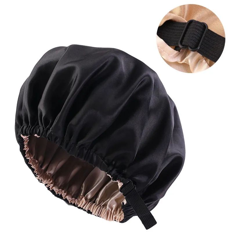 Satin Bonnet Adjustable Head Sleep Imitation Silk Bonnet For Women Double Layer Satin Lined Sleep... | Temu Affiliate Program