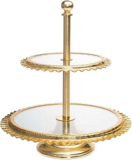 Godinger Ripple Gold 2 Tier Platter Tray | Amazon (US)
