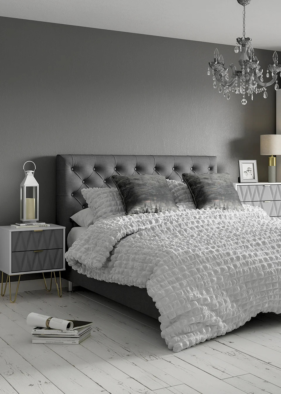 White Cotton Seersucker Duvet Cover - Double | Matalan (UK)