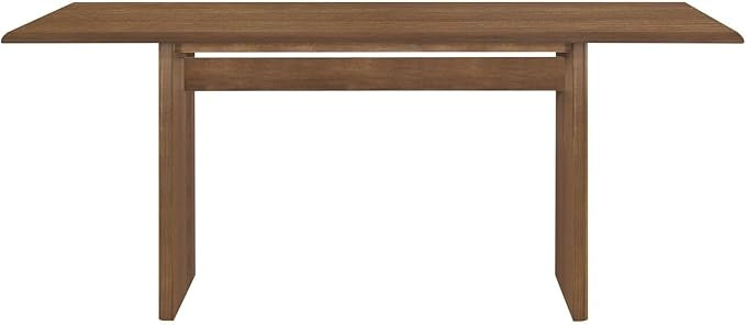 Home Fare Double Slab Pedestal Base Wood Dining Table in Walnut Brown | Amazon (US)
