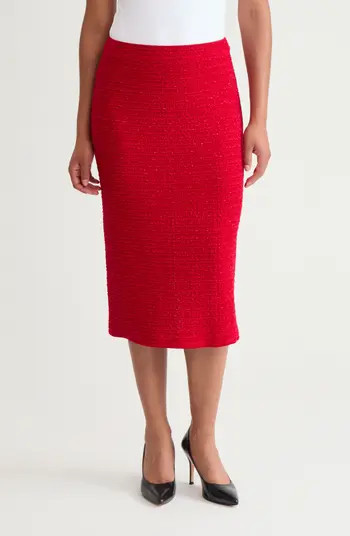 Tonal Eyelash Tweed Midi Pencil Skirt | Nordstrom