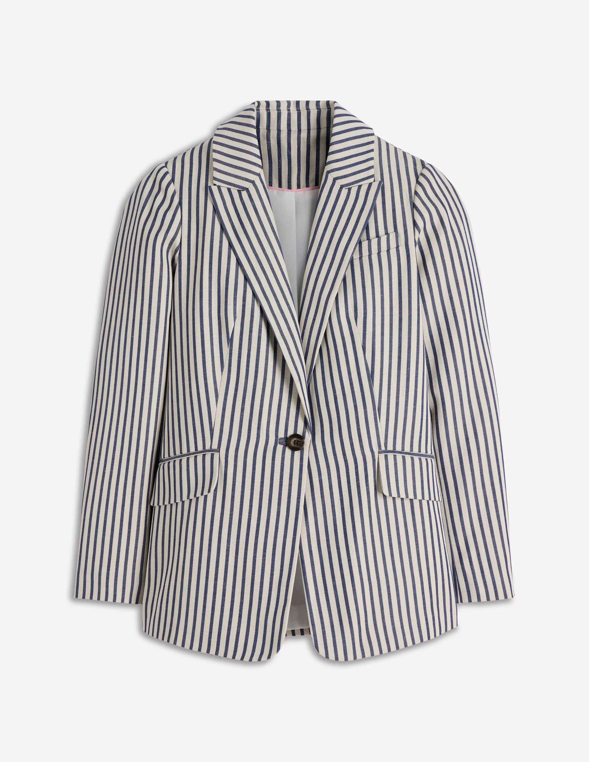 Woodbridge Relaxed Blazer-Blue and Ivory Stripe | Boden (US)