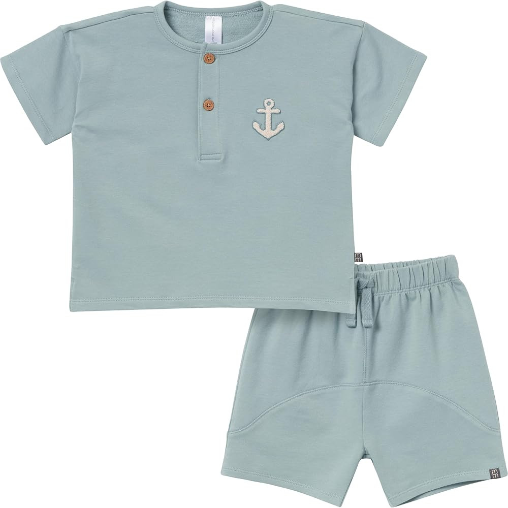 Modern Moments by Gerber Baby Boys 2-piece Henley Top & Short Set | Amazon (US)