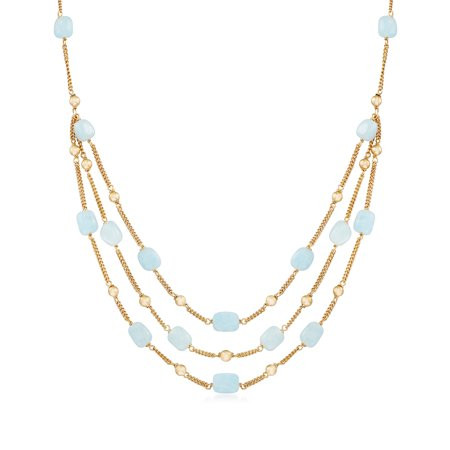 Ross-Simons 50.00 ct. t.w. Aquamarine Bead Necklace in 18kt Gold Over Sterling | Walmart (US)