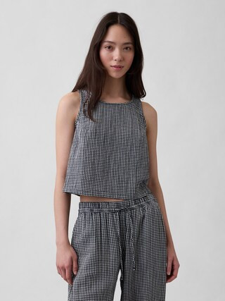 Cotton Gauze Racer Shell Tank Top | Gap (US)