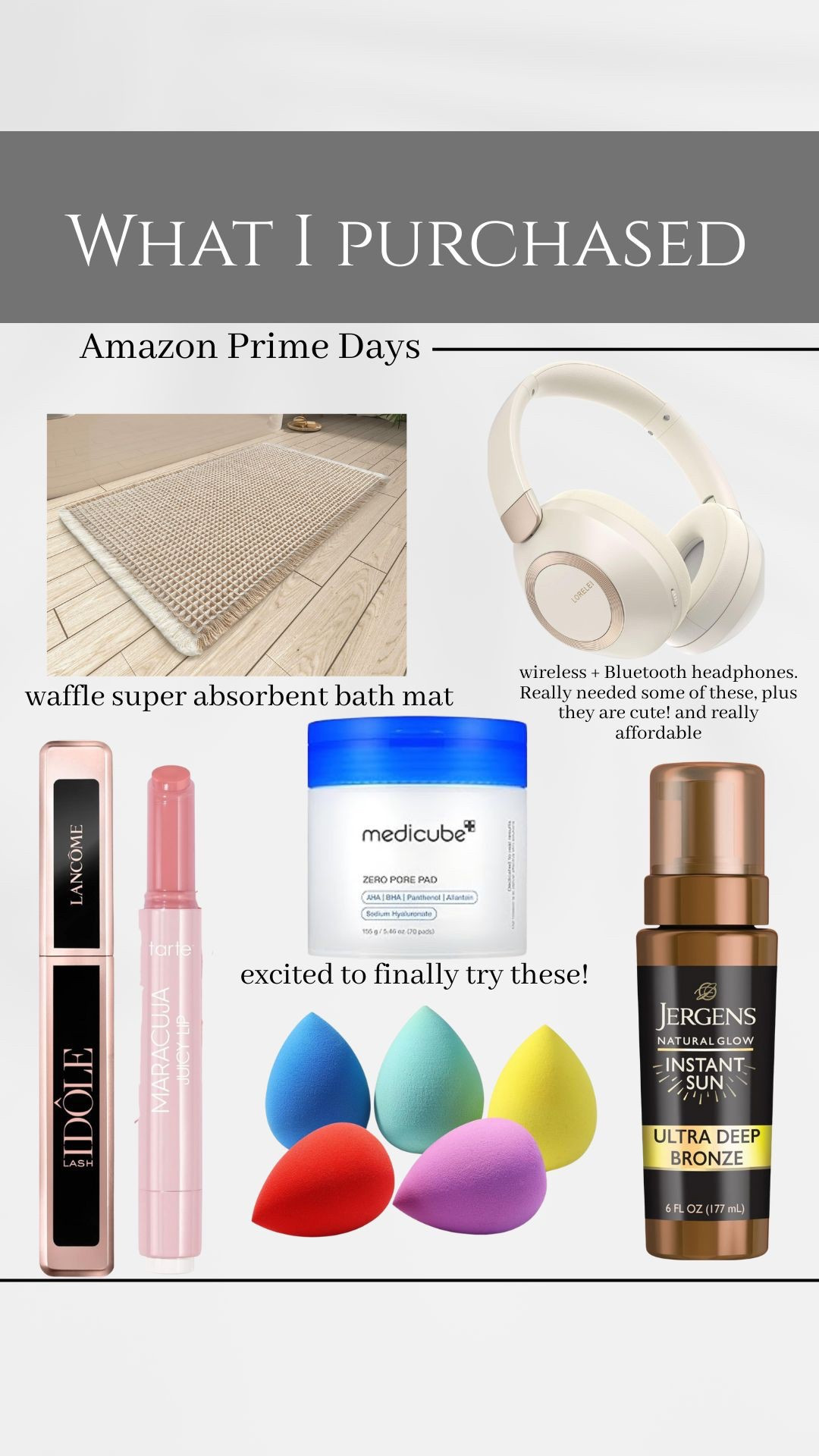 What I purchased from Amazon Prime day// mostly restocks, plus a few new items. Last day to shop the sale is today!

#LTKFindsUnder50 #LTKBeauty #LTKSaleAlert
