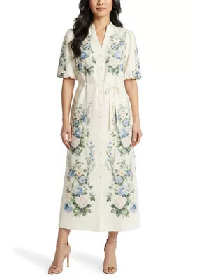 Taylor Women's Floral Shirtdress with Sash, 14 | Belk
