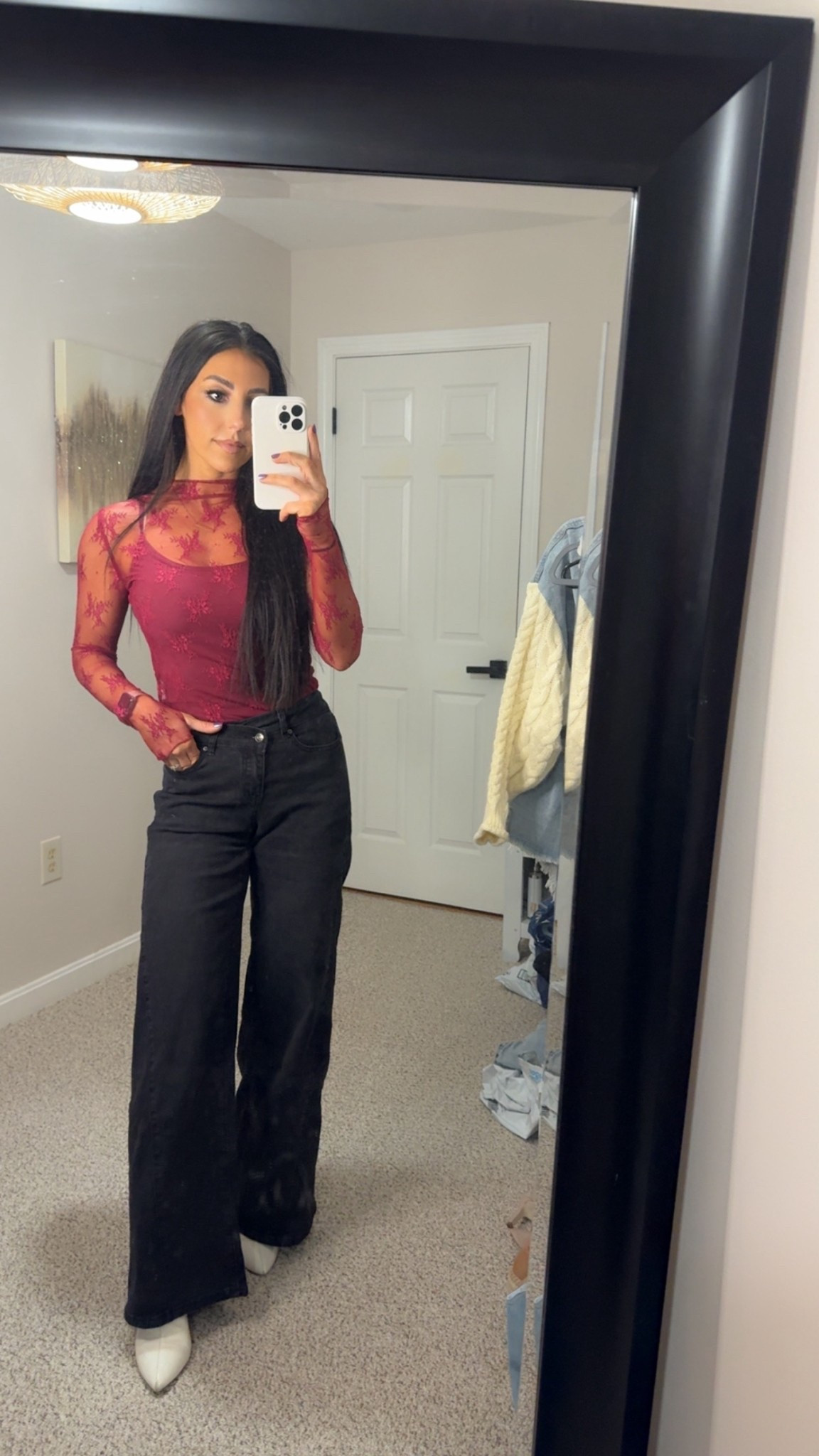 Another Walmart find! $20 black loose leg jeans 🖤 Size down! Wearing xs
OOTD 

#LTKCyberWeek #LTKFindsUnder50