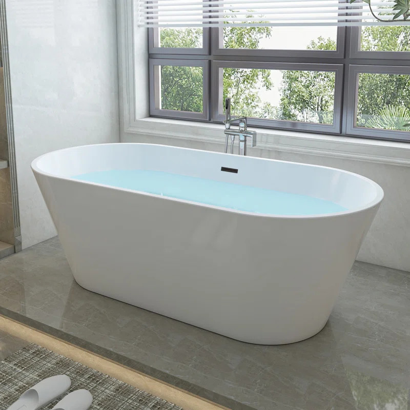 67'' x 32'' Freestanding Soaking Acrylic Bathtub | Wayfair North America