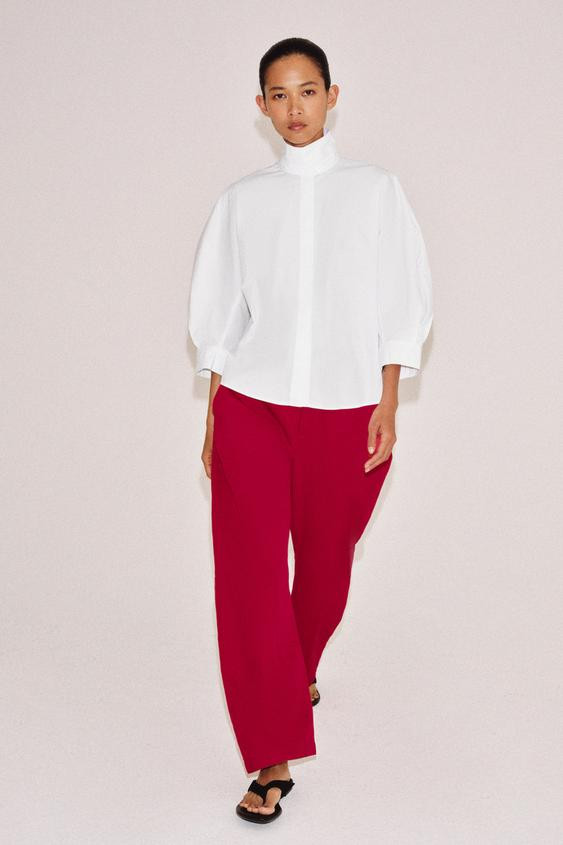 ZW COLLECTION PUFF SLEEVE SHIRT | Zara AU