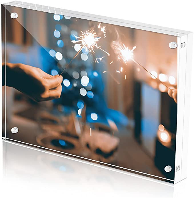 Anisum Gift for Elderly Woman 6X8 Picture Frame,19/20" Thicker Clear Block Acrylic Photo Frame wi... | Amazon (US)