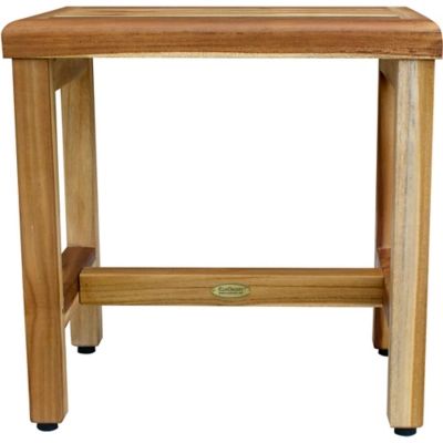 EcoDecors Eleganto 18" Teak Wood Shower Bench, Natural | Ashley Homestore