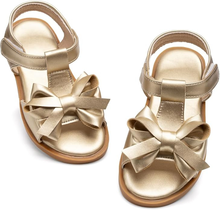 Toddler Girls Sandals Little Girl Summer Flat Sandal Baby Open Toe Outdoor Beach Holiday Dress Sh... | Amazon (US)
