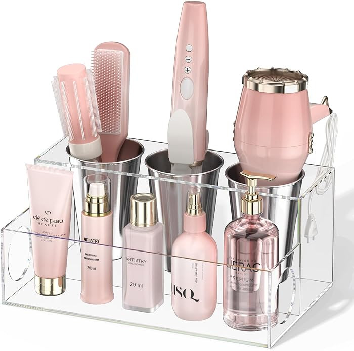 NIUBEE Hair Tool Organizer, Clear Acrylic Hair Dryer and Styling Organizer, Bathroom Countertop B... | Amazon (US)