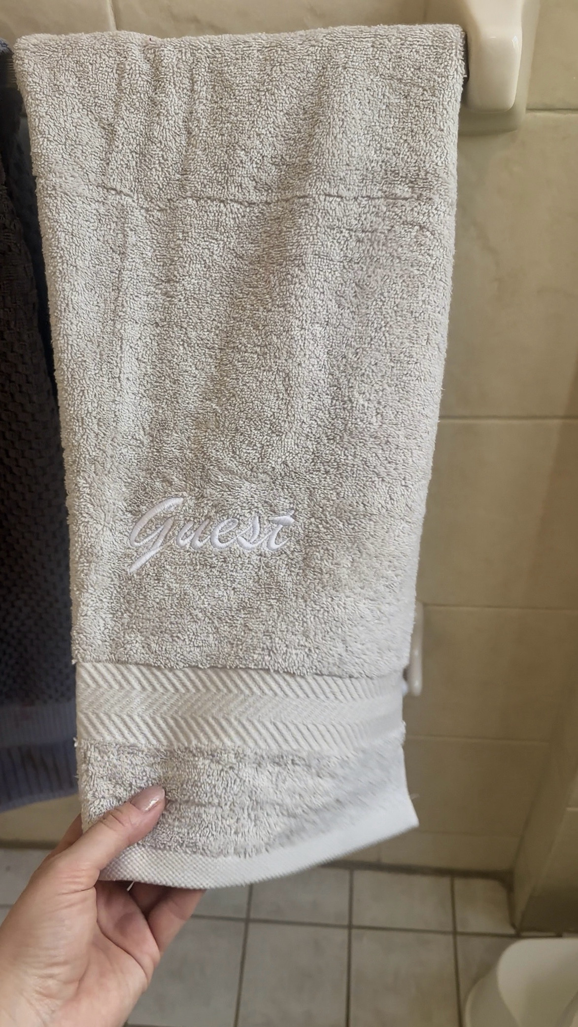 With people being in our house pretty regularly and not having a guest powder room, it’s even more important to have a designated guest towel, I think. Ordered ones with “Guest” embroidery! For anytime you’ve got people in your space, they’ll know they were expected! 

#LTKHome