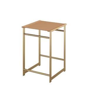 25 in. H Gold Metal Outdoor Bar Stool in Khaki (1-Pack) | The Home Depot