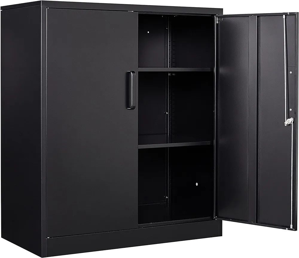 Yizosh Metal Garage Storage Cabinet with 2 Doors and 2 Adjustable Shelves - 35.5" Steel Lockable ... | Amazon (US)