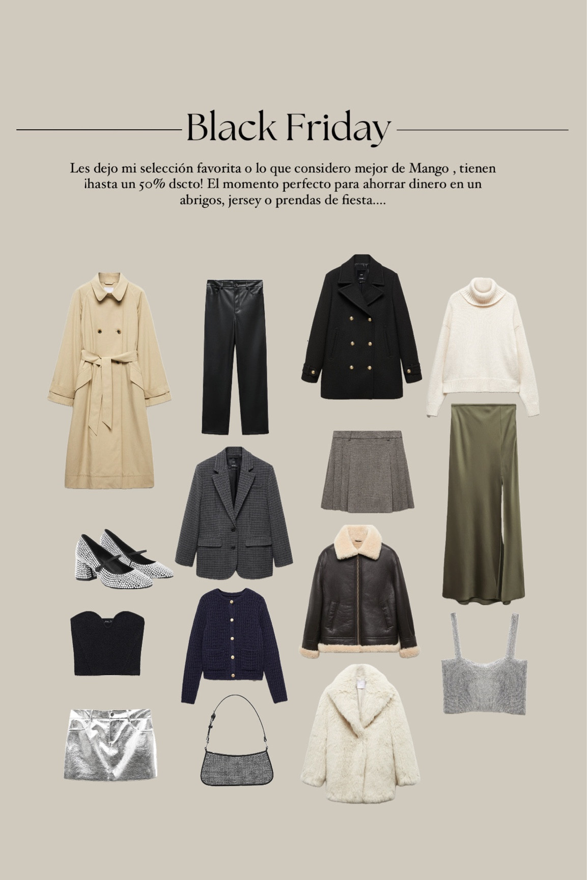 mi selección favorita o lo que considero mejor de Mango, tienen ihasta un 50% dscto! El momento perfecto para ahorrar dinero en un abrigos, jersey o prendas de fiesta

#LTKCyberWeek #LTKCyberSaleNL #LTKeurope
