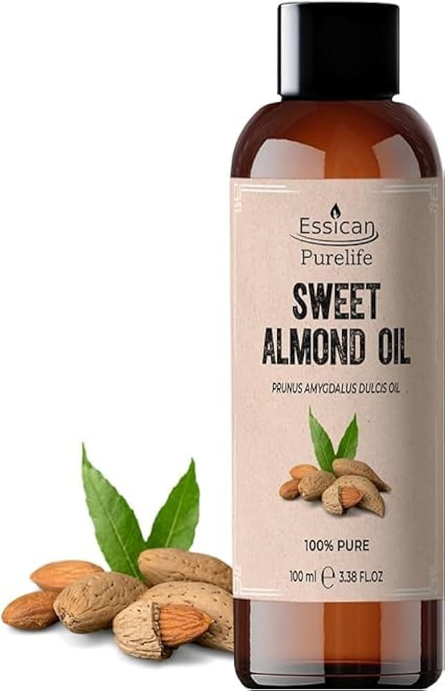 Essican Purelife, Pure Sweet Almond Oil for Hair, 100ml Cold Pressed Almond Oils for Massage, Car... | Amazon (UK)