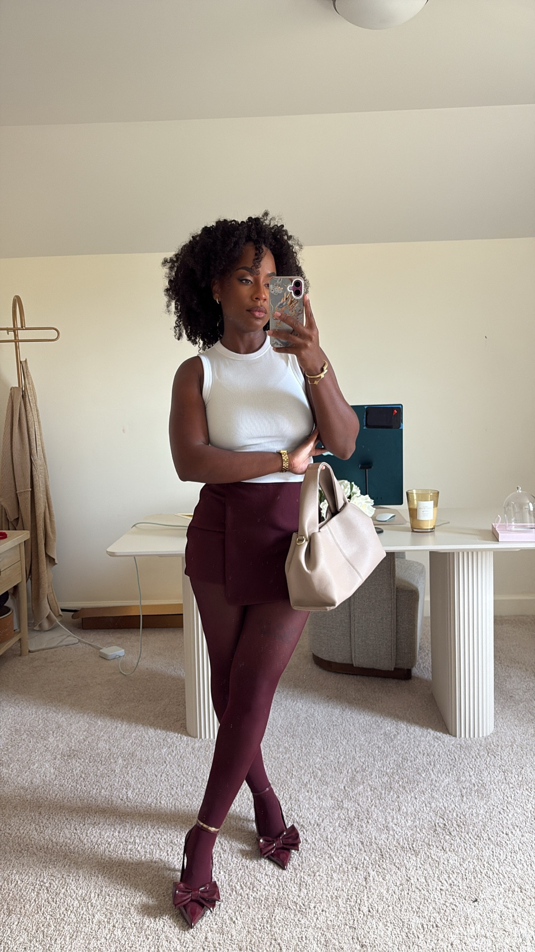 Cute and easy look to recreate. I’m wearing a size small, 4 and shoes 7.5