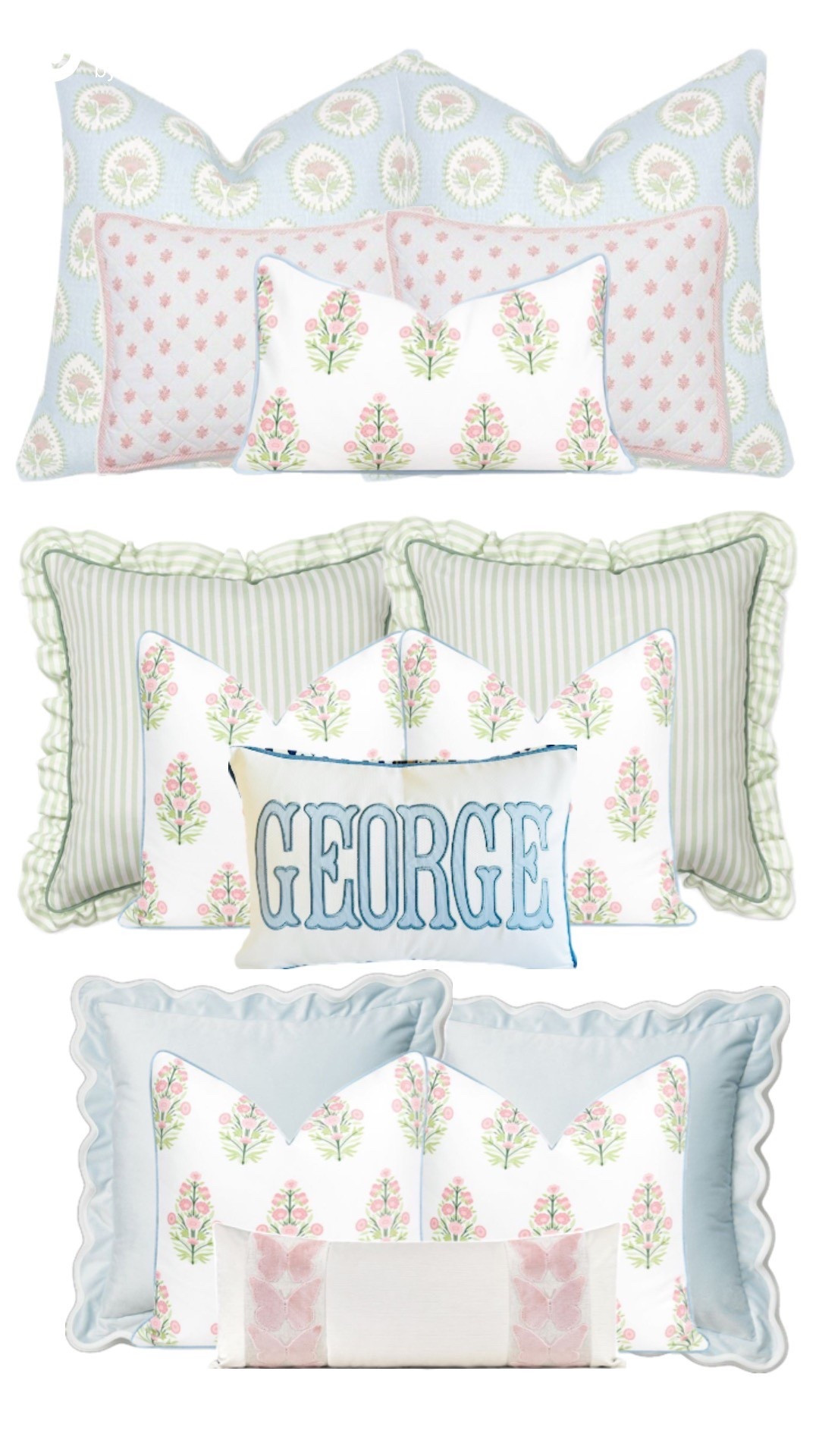 Sweet + soft + timeless 
These scalloped pillows and pretty floral prints are giving dreamy cottage nursery vibes — perfect for a little girl’s room or a cozy spring refresh. Linking my favorite mix + match pillow set here 
#LTKhome #LTKkids #NurseryDecor #CottageCoreDecor #PillowStack

#LTKHome #LTKKids #LTKFindsUnder50