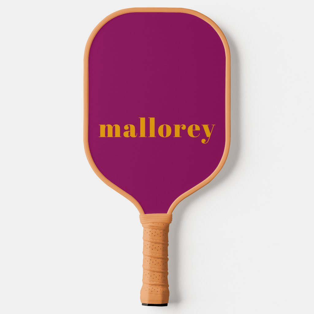 Modern Vibrant Pink Orange Name Pickleball Paddle | Zazzle