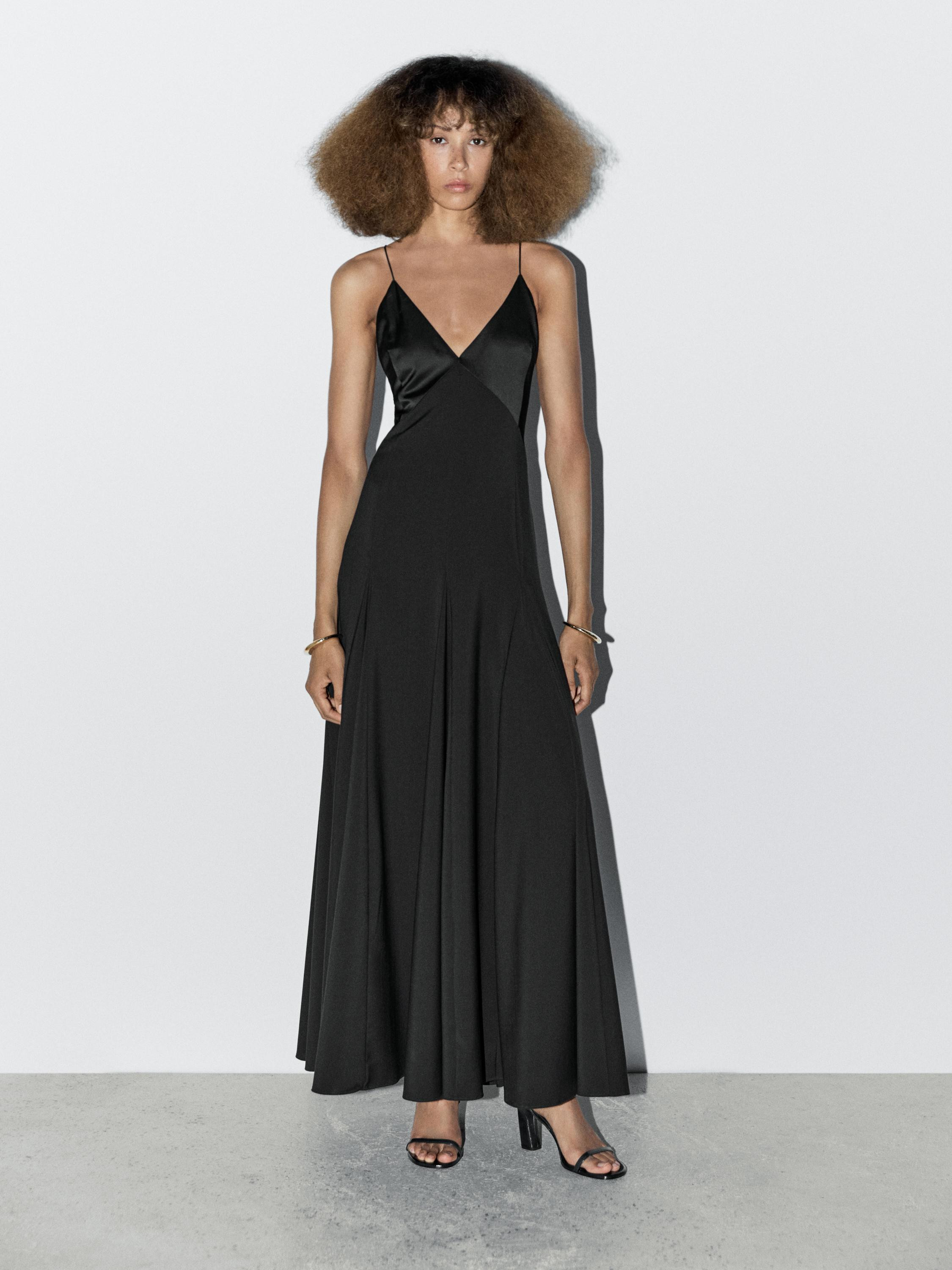 Long godet dress - STUDIO | Massimo Dutti UK