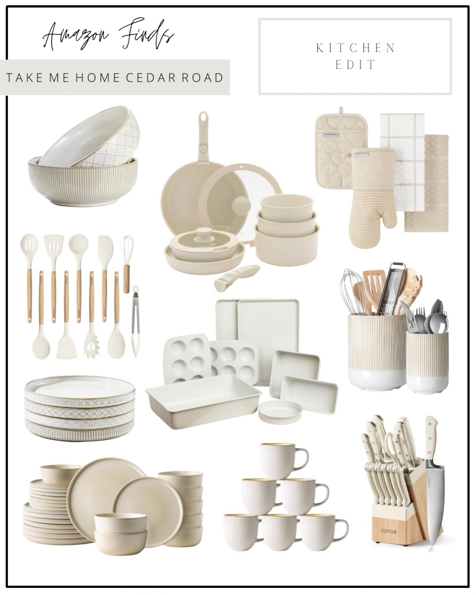 Obsessed with all of these neutral kitchen finds on Amazon!!

Neutral kitchen, cookware, bakeware, kitchen utensil, neutral dinnerware, coffee mug, coffee bar, amazon kitchen, Amazon finds 

#LTKHome #LTKSaleAlert