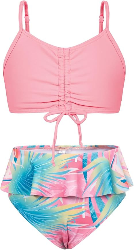 GRACE KARIN Girls Bikini Swimsuit 3-Piece Bathing Suit Sun Protection Swimwear Cover-Up Sets 5-12... | Amazon (US)