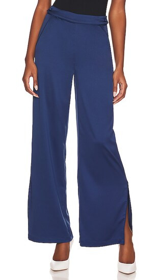 Eco Luxe Wide Leg Pant in Nighttime Blue | Revolve Clothing (Global)