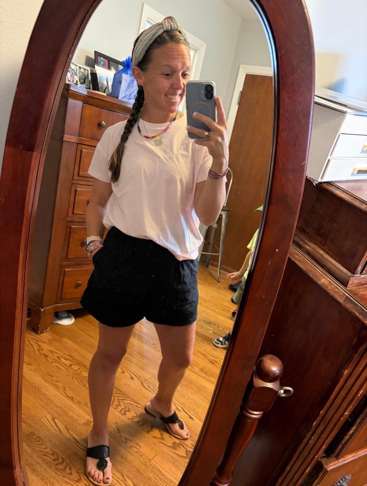 Summer outfit - mom outfit; my shoes and shirt are both great dupes with the same quality. 


#amazon #LTKU #LTKOver40 
#designerdupe #lookalike #favetee #tshirt #sandals #summer #momoutfit @Etsy #initialnecklace #monogramnecklace #beadednecklace

#LTKdayinmylife #LTKmomlife #LTKootd