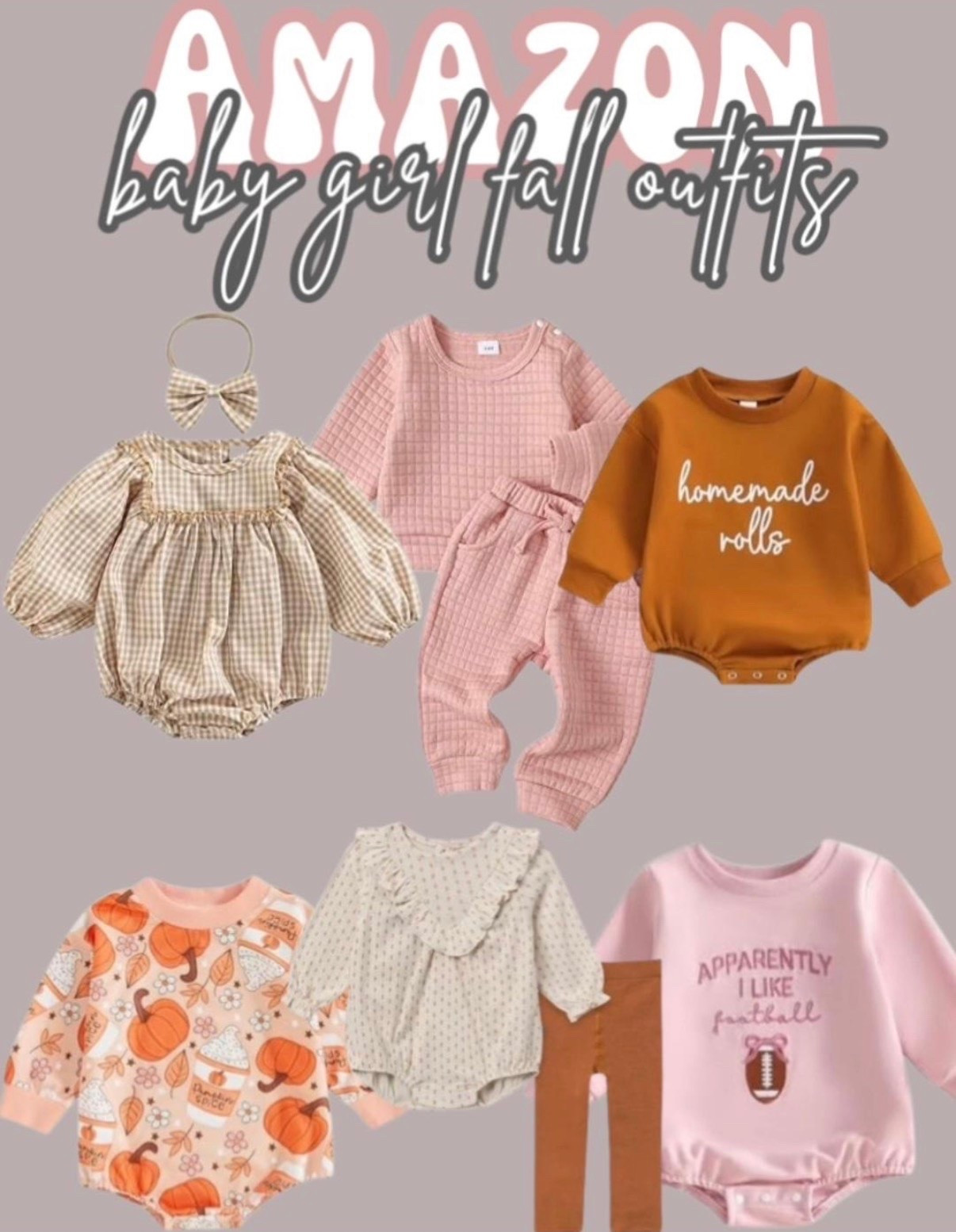 Fall baby girl outfits from Amazon 

Amazon, baby girl fall outfits, baby girl outfit, baby fashion, baby sweater, embroidered baby sweater, Halloween, Halloween sweater for babies, Halloween fashion, fall baby girl fashion, newborn outfit, baby bubble, spooky season, outfits for baby, baby outfits, boho, matching set, amazon baby, amazon finds, amazon favorites. Boho baby, retro baby outfits. Winter fashion for baby. Toddler fashion, toddler girl, daughter, toddler style. Kids outfits. #LTKautumn

#LTKBaby #LTKKids