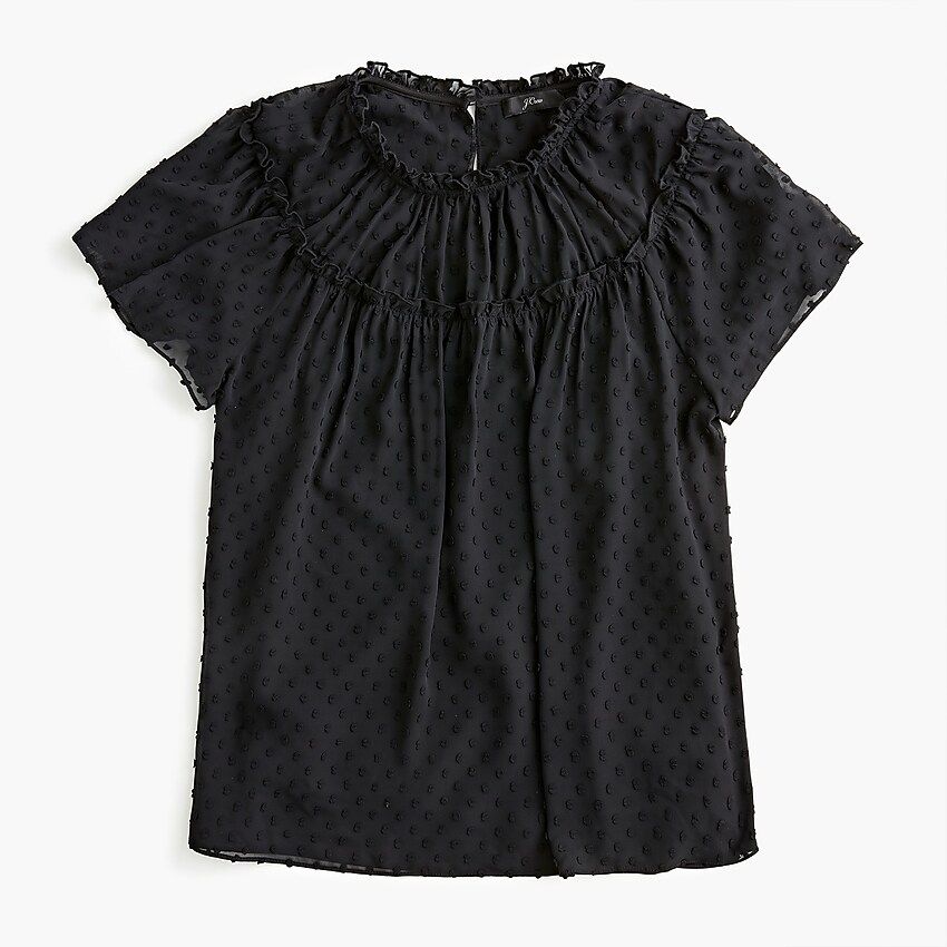 Gathered bib top in drapey swiss dot | J.Crew US