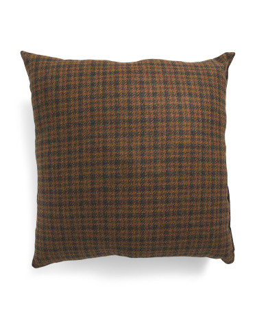 24x24 Wool Blend Oversized Luxury Blazer Plaid Pillow | Polyester/Nylon/Acrylic | Marshalls