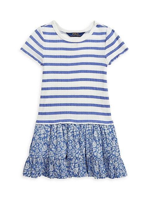 Little Girl's & Girl's Striped Pointelle-Knit Dress | Saks Fifth Avenue