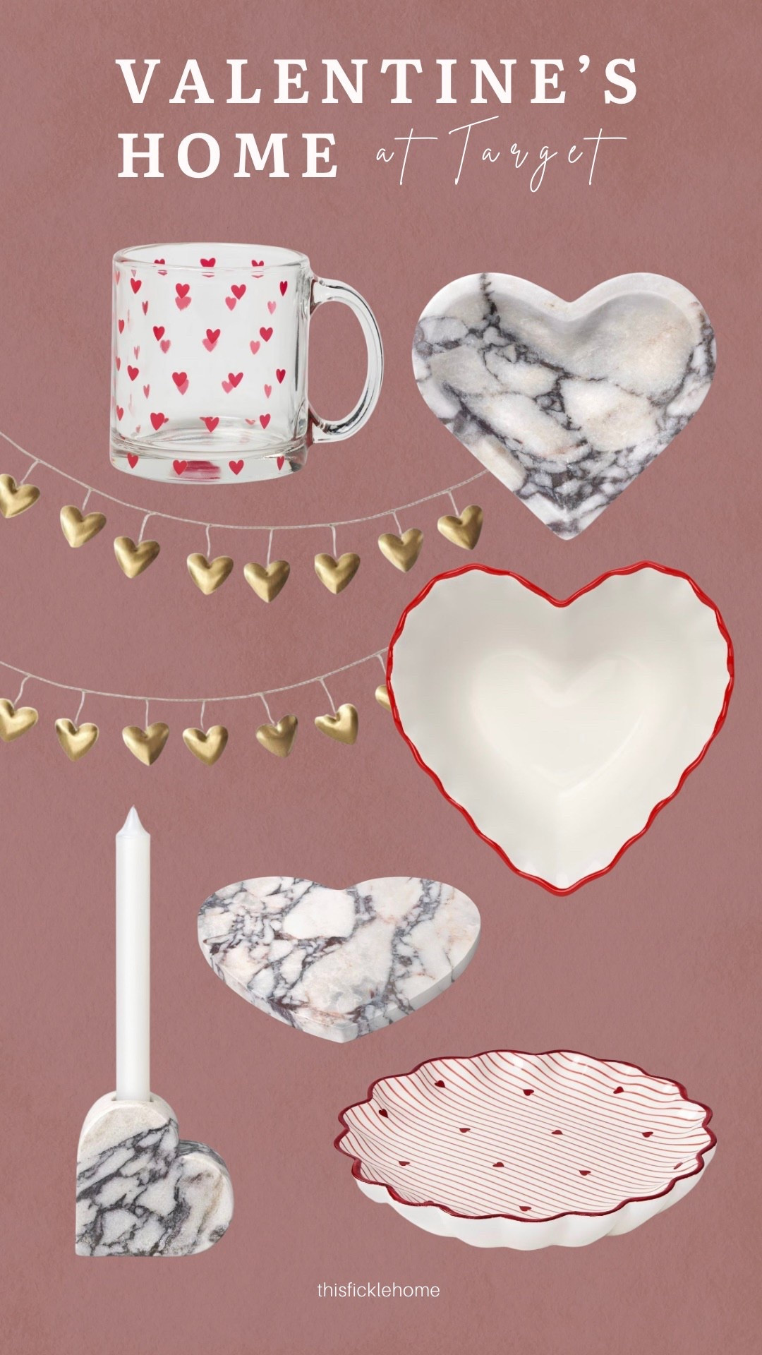 Valentine’s Day home decor

Heart shaped bowls
Marble heart candle holder
Heart mug
Marble trinket dish
Metal heart garland

#LTKValentine #LTKHome