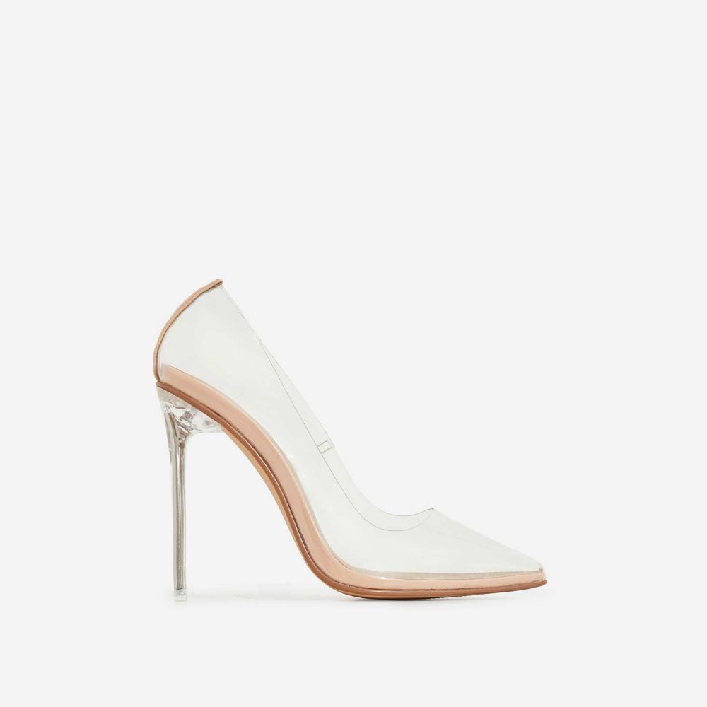 Farrah Perspex Court Clear Heel In Nude Patent | EGO Shoes (US & Canada)