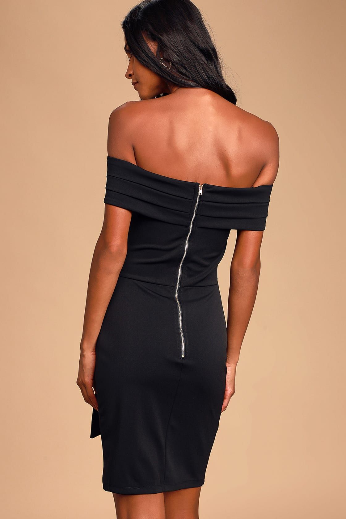 Hot Date Honey Black Off-the-Shoulder Bodycon Dress | Lulus (US)