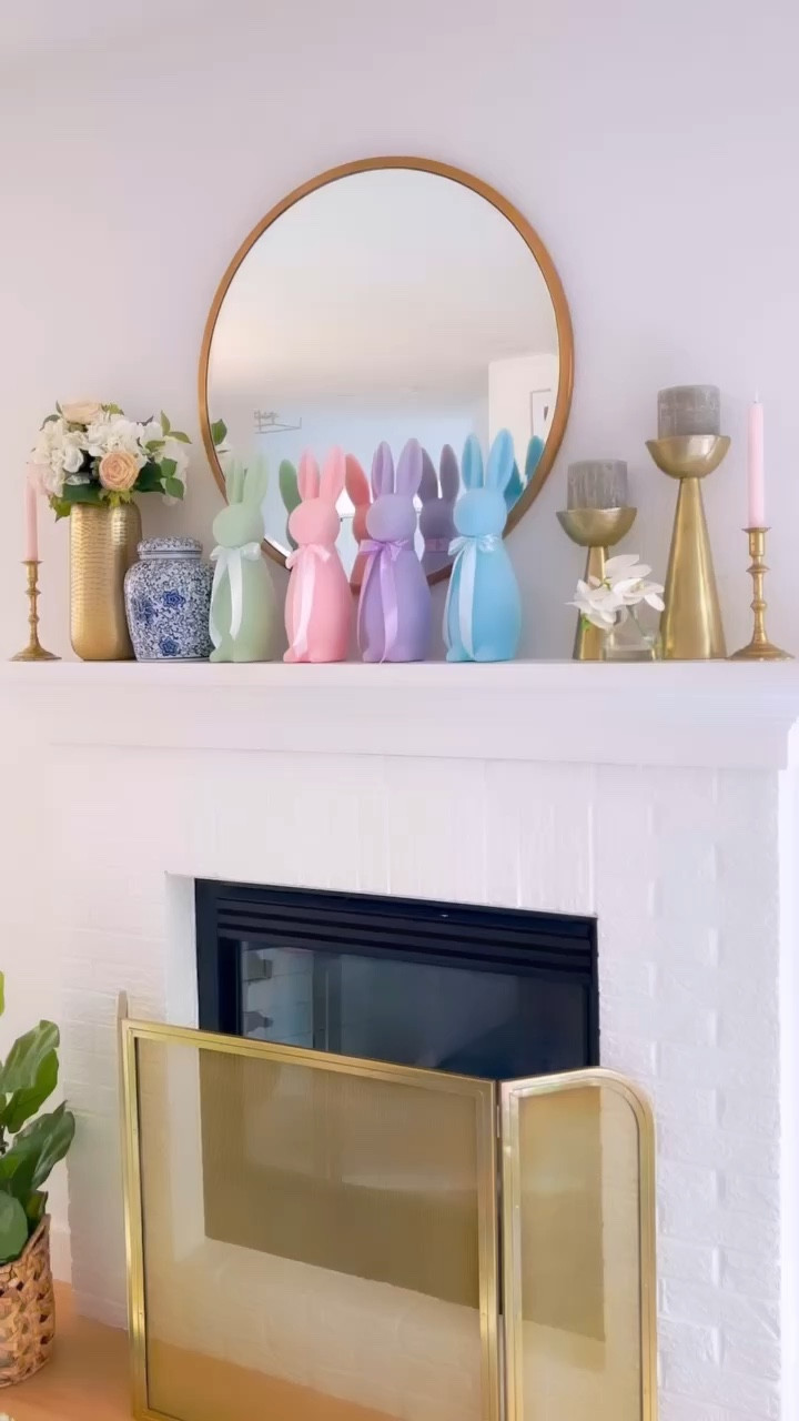 Flocked Easter bunnies (3 sizes available) and two more colors not pictured here  . This is the middle size bunny 

#LTKSeasonal #LTKhome