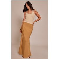 Tan Tencel Basic Maxi Skirt | PrettyLittleThing US