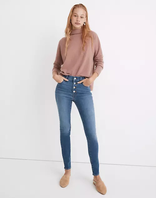 Tall 9" Mid-Rise Skinny Jeans in Varney Wash: Button-Front Edition | Madewell