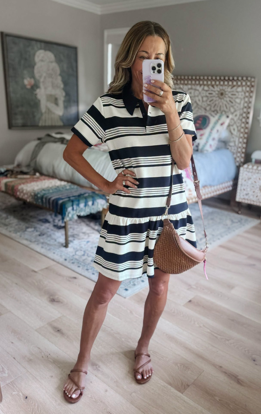All prepped out in this adorable navy and white collared dress! This is a great back to school piece to have on hand! 

 #LTKgrwm #LTKootd #LTKActive