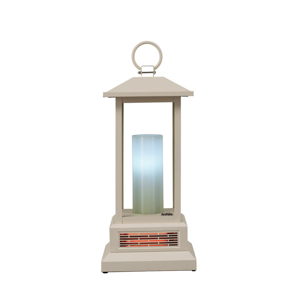 Duraflame 1,500-Watt Electric Lantern Infrared Quartz Space Heater with Remote Control in Cream-1... | The Home Depot