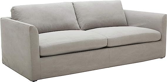 Amazon Brand – Stone & Beam Faraday Down-Filled Casual Slipcovered Sofa, 89"W, Light Grey | Amazon (US)