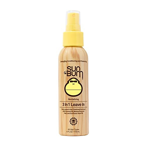 Sun Bum Revitalizing 3 in 1 Leave In Conditioner - Anti Frizz Detangler - Color Safe with UV Protection - Enriched with Coconut Oil and Banana - 4 oz | Amazon (US)