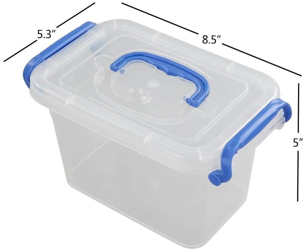 Lidded Storage Bins Mini Plastic Storage Bin, Clear Small Latch Box,, 1.5 L,Clear - Walmart.com | Walmart (US)