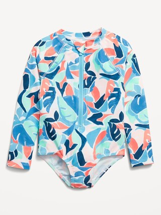 Printed One-Piece Rashguard Swimsuit for Toddler Girls | Old Navy (CA)